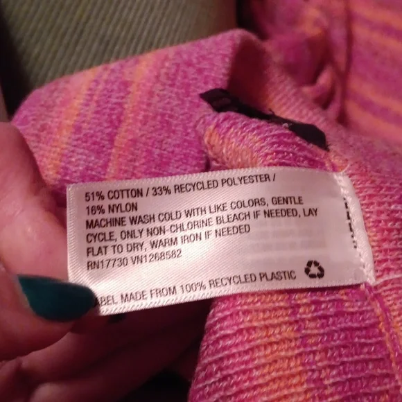 Wild Fable High-Rise Flare Sweater Knit Pants in Plum Purple Striped - Picture 5 of 7